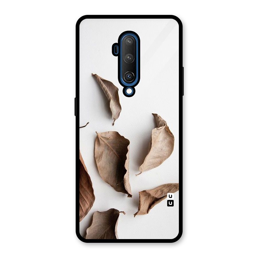 Brown Dusty Leaves Glass Back Case for OnePlus 7T Pro