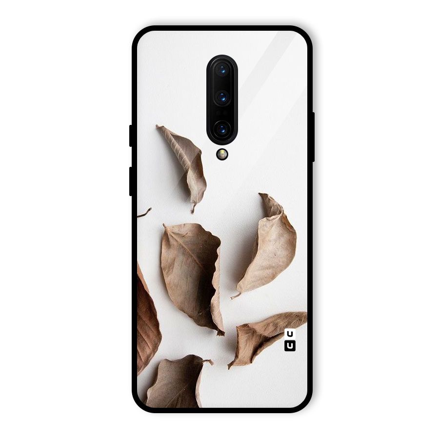 Brown Dusty Leaves Glass Back Case for OnePlus 7 Pro