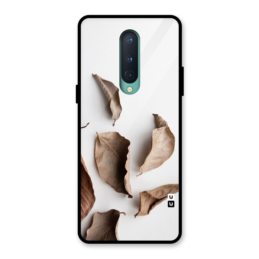Brown Dusty Leaves Glass Back Case for OnePlus 8