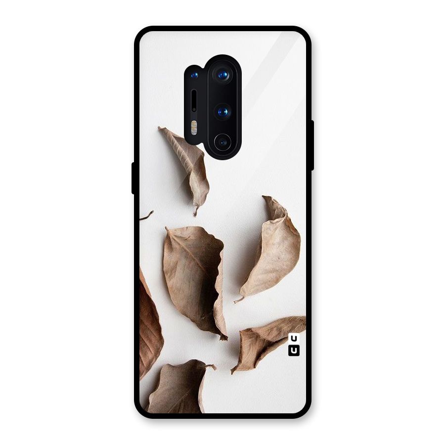 Brown Dusty Leaves Glass Back Case for OnePlus 8 Pro