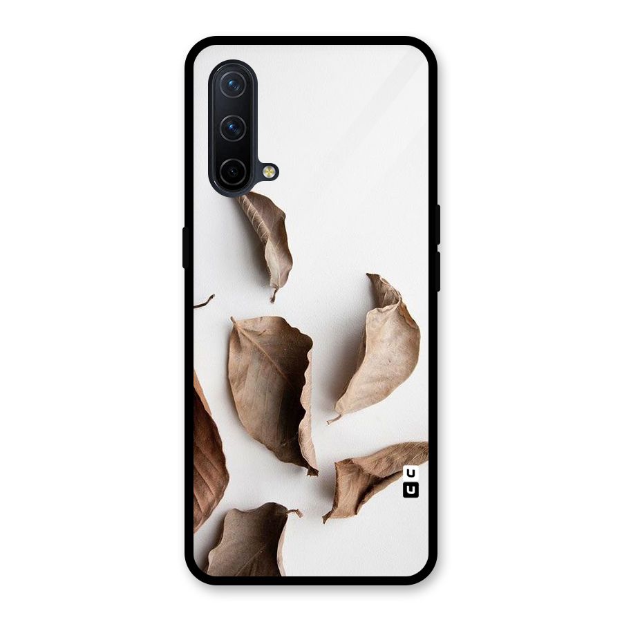 Brown Dusty Leaves Glass Back Case for OnePlus Nord CE 5G