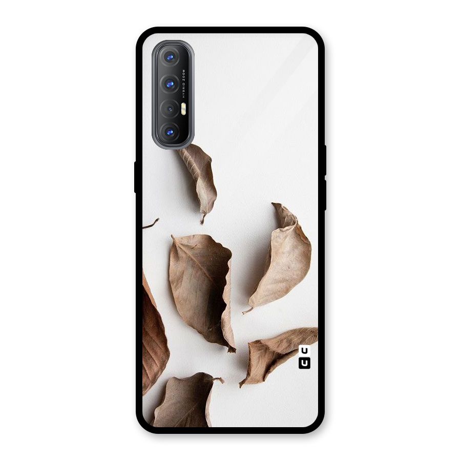 Brown Dusty Leaves Glass Back Case for Oppo Reno3 Pro