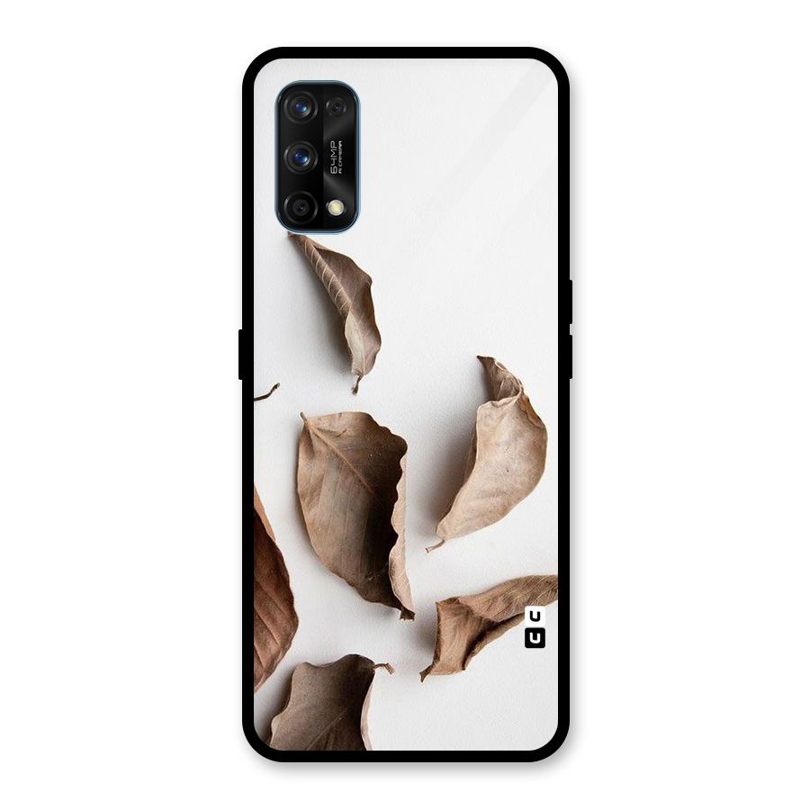 Brown Dusty Leaves Glass Back Case for Realme 7 Pro