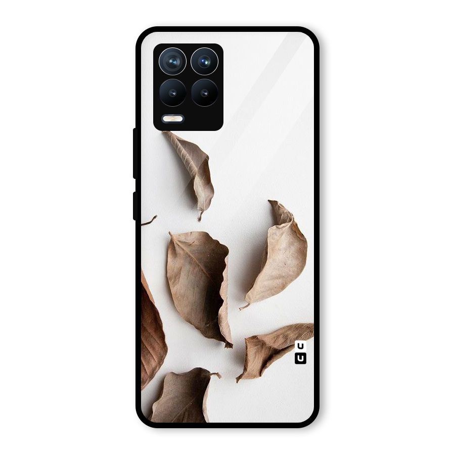 Brown Dusty Leaves Glass Back Case for Realme 8 Pro