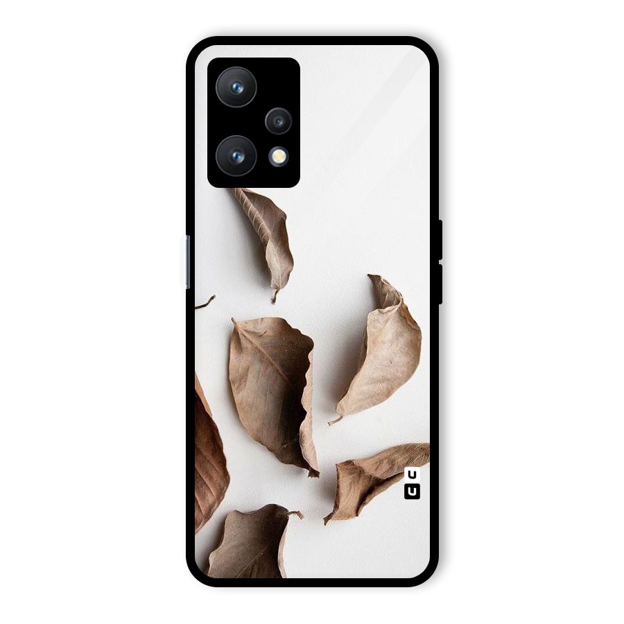Brown Dusty Leaves Glass Back Case for Realme 9 Pro 5G
