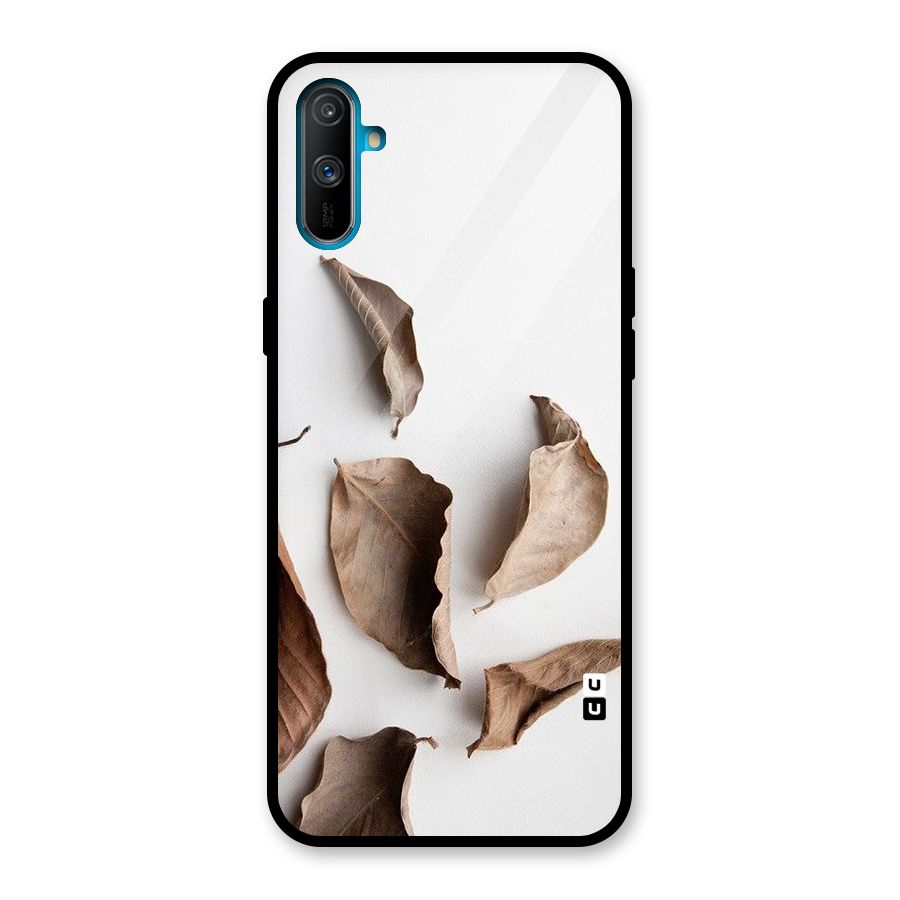Brown Dusty Leaves Glass Back Case for Realme C3