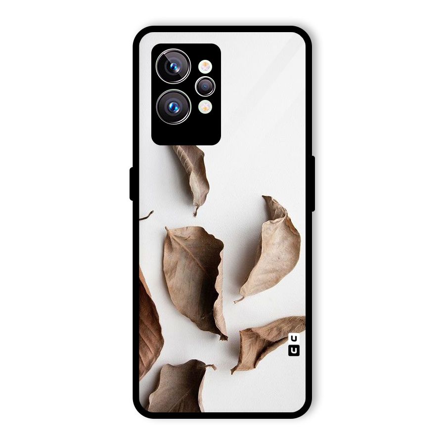 Brown Dusty Leaves Glass Back Case for Realme GT2 Pro
