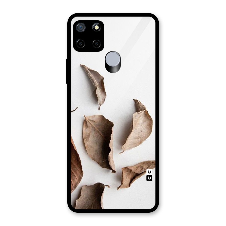 Brown Dusty Leaves Glass Back Case for Realme Narzo 30A