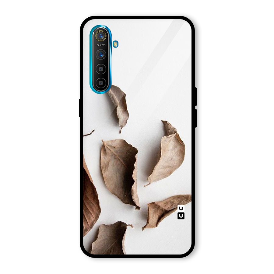 Brown Dusty Leaves Glass Back Case for Realme X2
