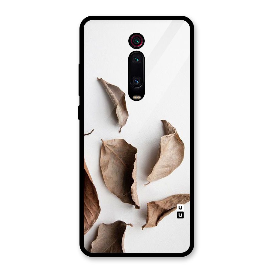 Brown Dusty Leaves Glass Back Case for Redmi K20 Pro