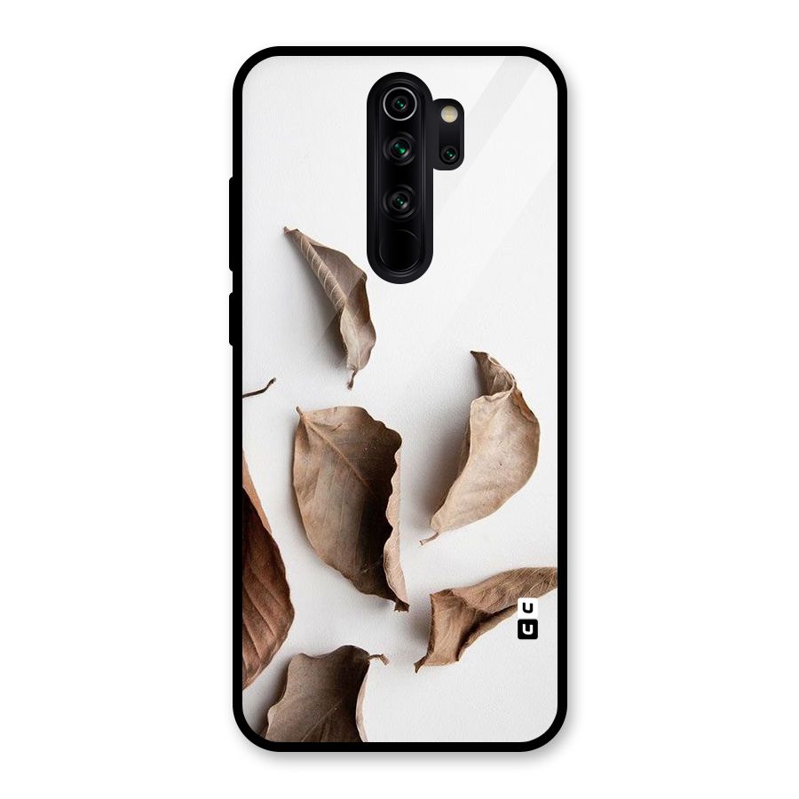 Brown Dusty Leaves Glass Back Case for Redmi Note 8 Pro