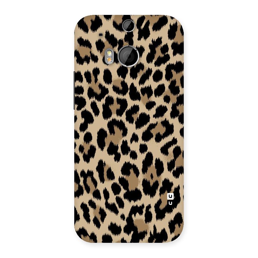 Brown Leapord Print Back Case for HTC One M8
