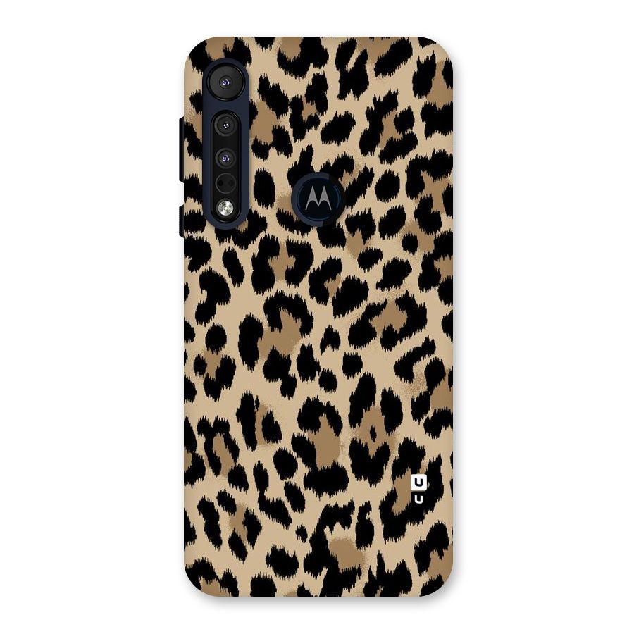 Brown Leapord Print Back Case for Motorola One Macro