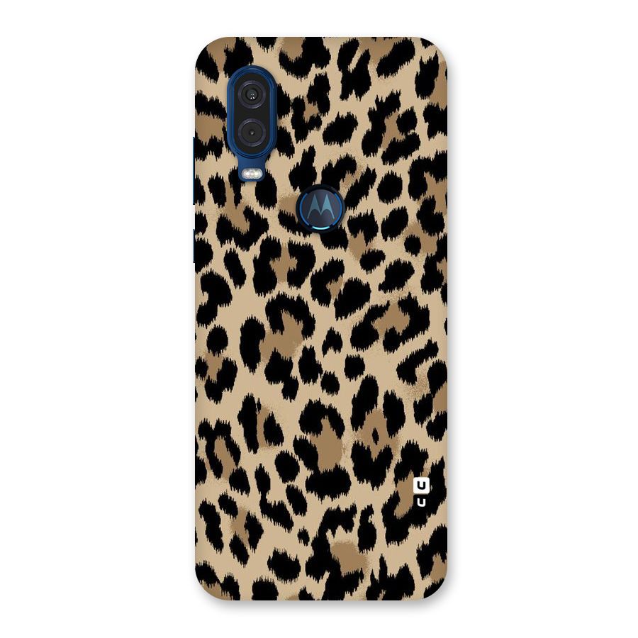 Brown Leapord Print Back Case for Motorola One Vision