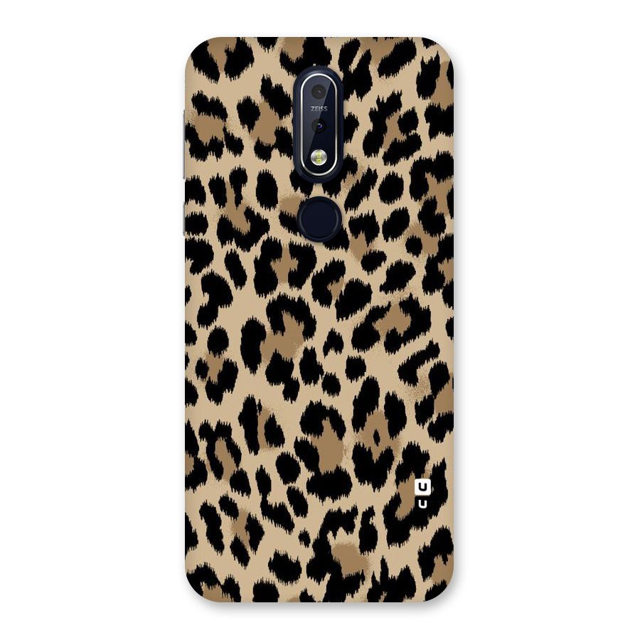Brown Leapord Print Back Case for Nokia 7.1