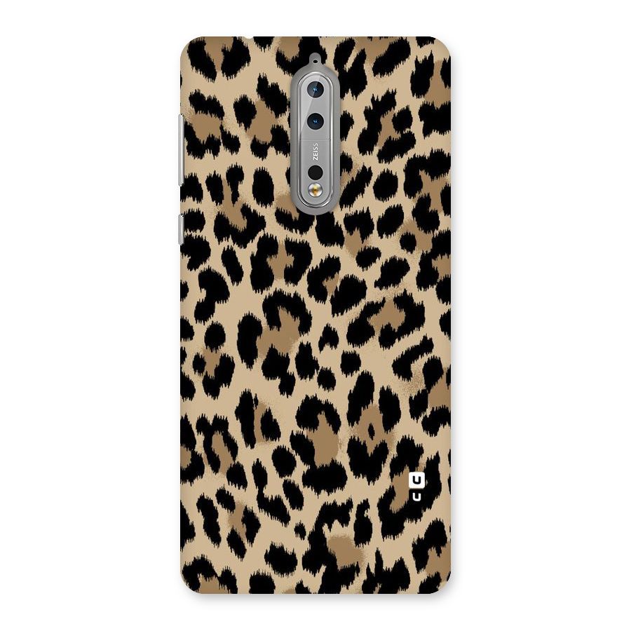 Brown Leapord Print Back Case for Nokia 8