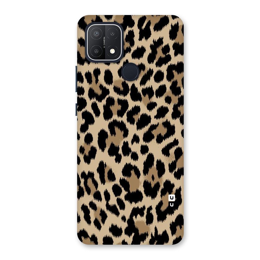 Brown Leapord Print Back Case for Oppo A15