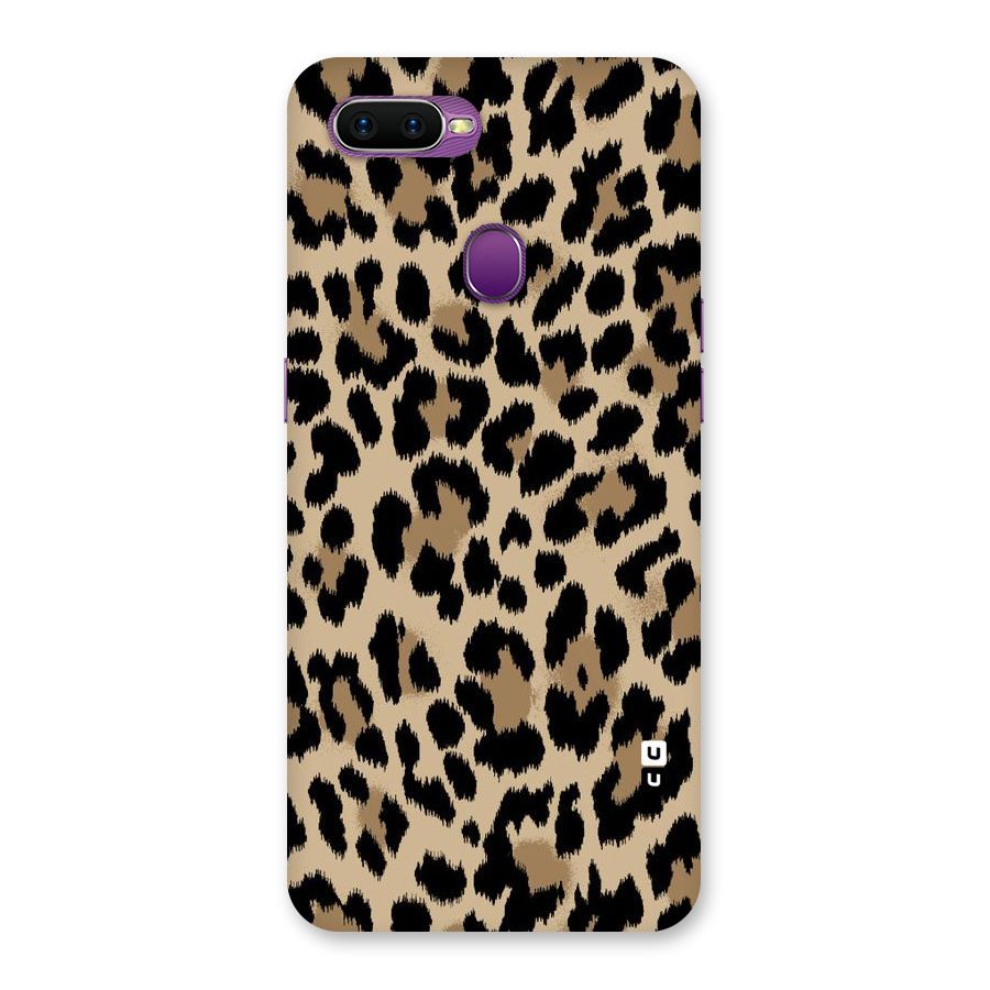 Brown Leapord Print Back Case for Oppo F9