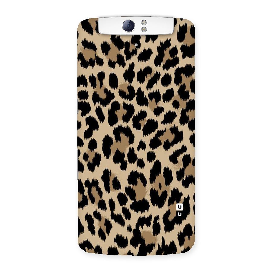 Brown Leapord Print Back Case for Oppo N1
