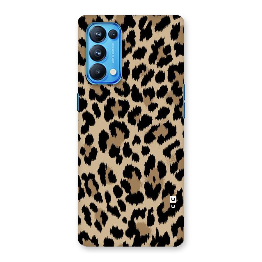 Brown Leapord Print Back Case for Oppo Reno5 Pro 5G