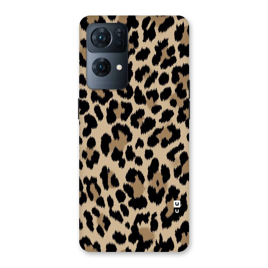 Brown Leapord Print Back Case for Oppo Reno7 Pro 5G