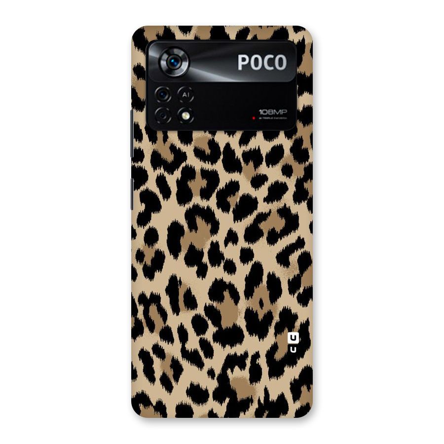 Brown Leapord Print Back Case for Poco X4 Pro 5G