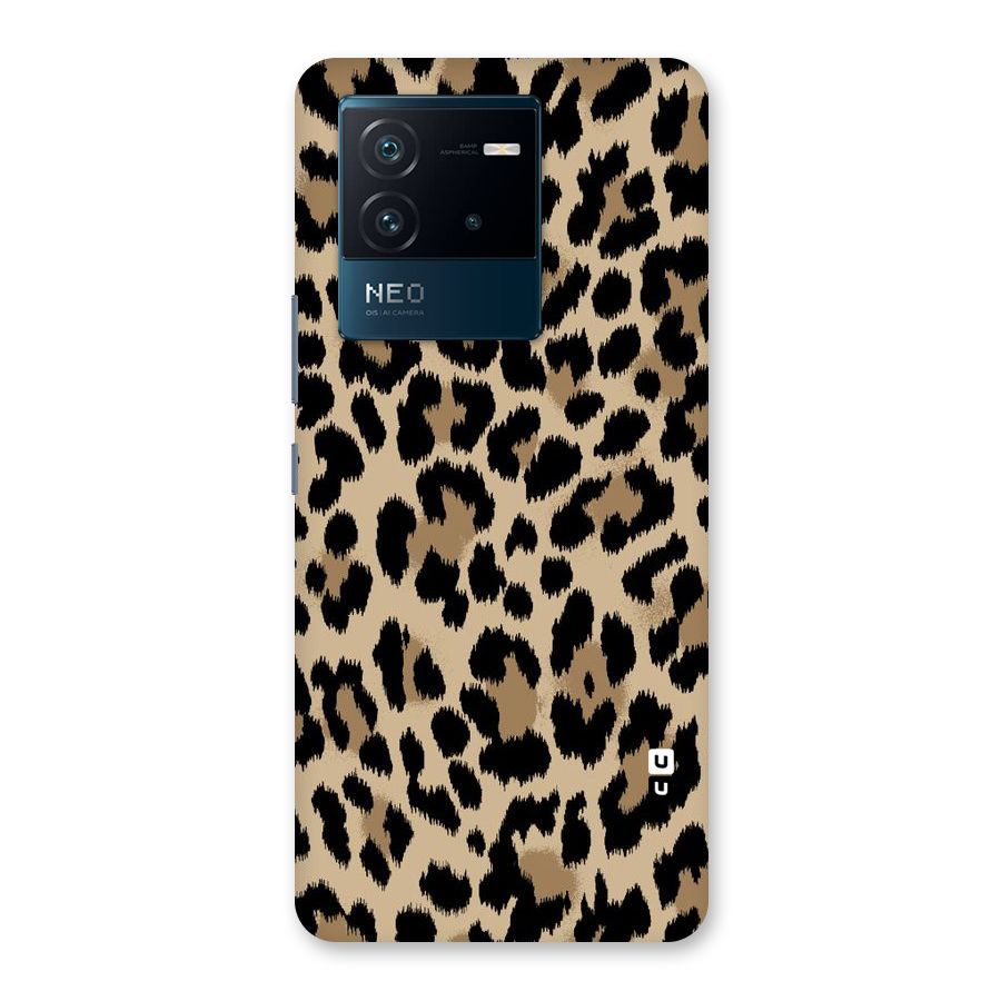 Brown Leapord Print Back Case for Vivo iQOO Neo 6 5G