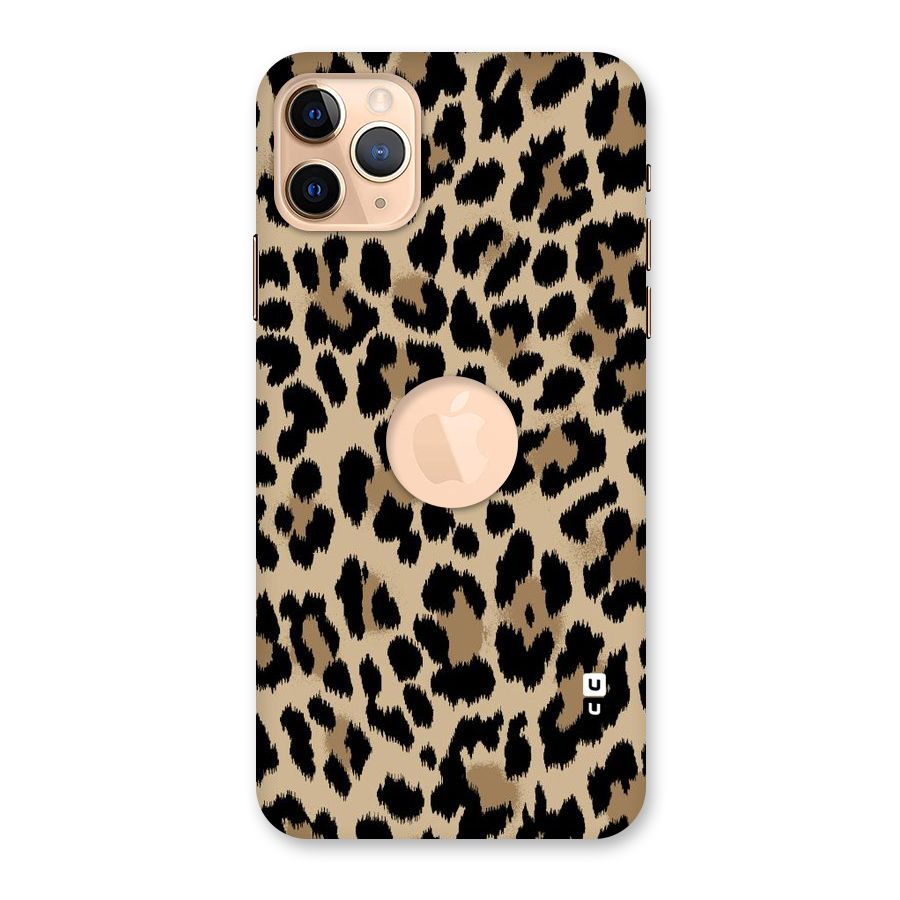 Brown Leapord Print Back Case for iPhone 11 Pro Max Logo Cut