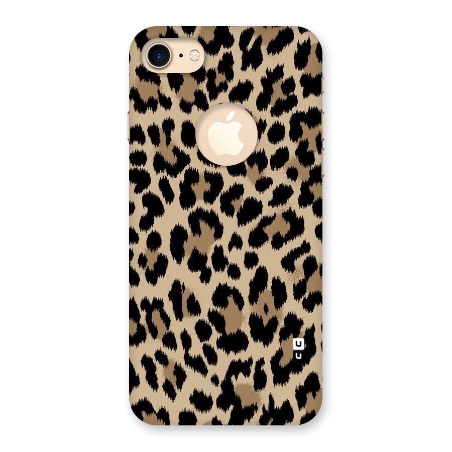 Brown Leapord Print Back Case for iPhone 7 Logo Cut