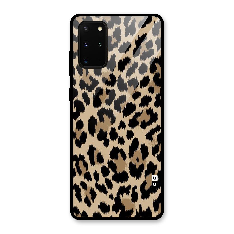 Brown Leapord Print Glass Back Case for Galaxy S20 Plus