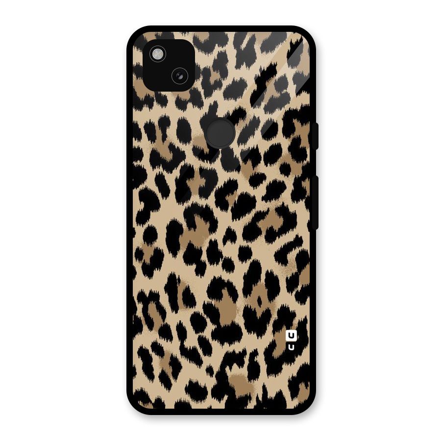 Brown Leapord Print Glass Back Case for Google Pixel 4a