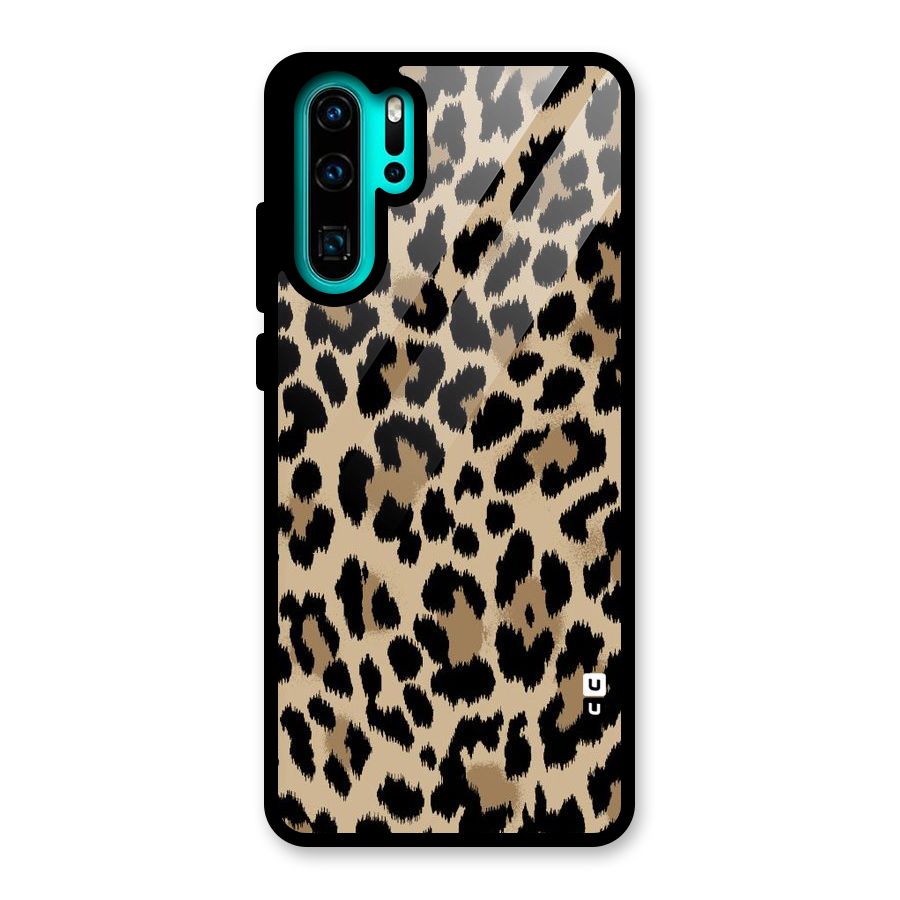 Brown Leapord Print Glass Back Case for Huawei P30 Pro