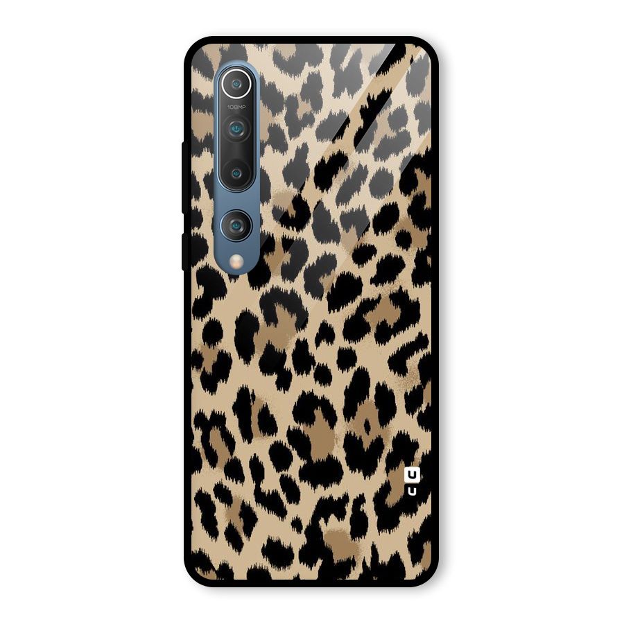 Brown Leapord Print Glass Back Case for Mi 10