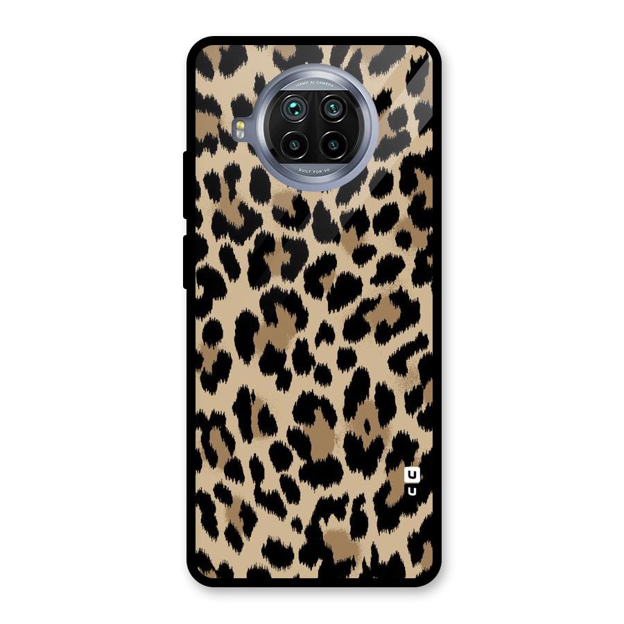 Brown Leapord Print Glass Back Case for Mi 10i
