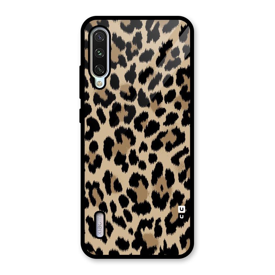 Brown Leapord Print Glass Back Case for Mi A3