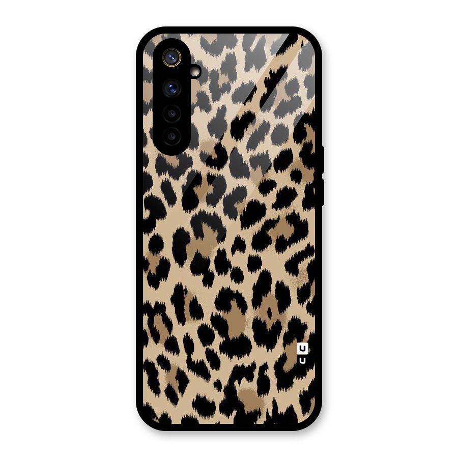 Brown Leapord Print Glass Back Case for Realme 6i