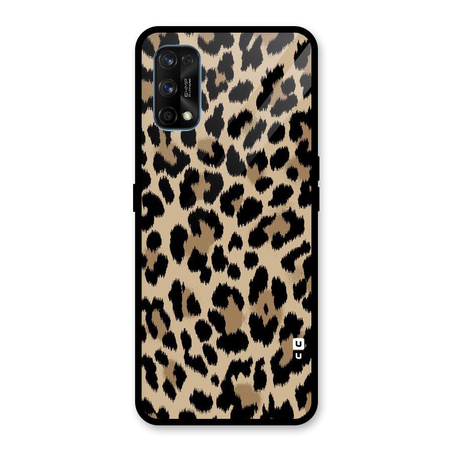 Brown Leapord Print Glass Back Case for Realme 7 Pro