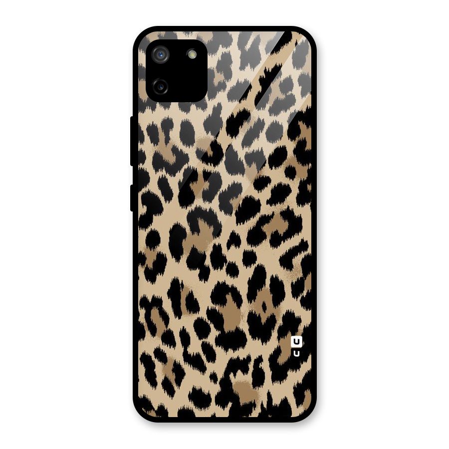Brown Leapord Print Glass Back Case for Realme C11