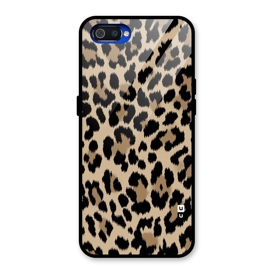 Brown Leapord Print Glass Back Case for Realme C2