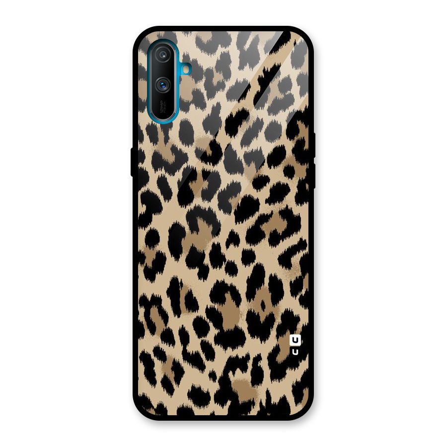 Brown Leapord Print Glass Back Case for Realme C3