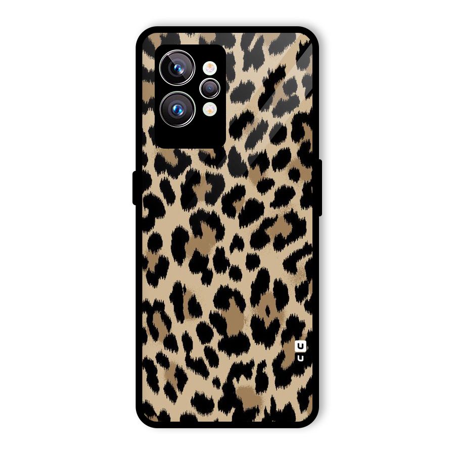 Brown Leapord Print Glass Back Case for Realme GT2 Pro