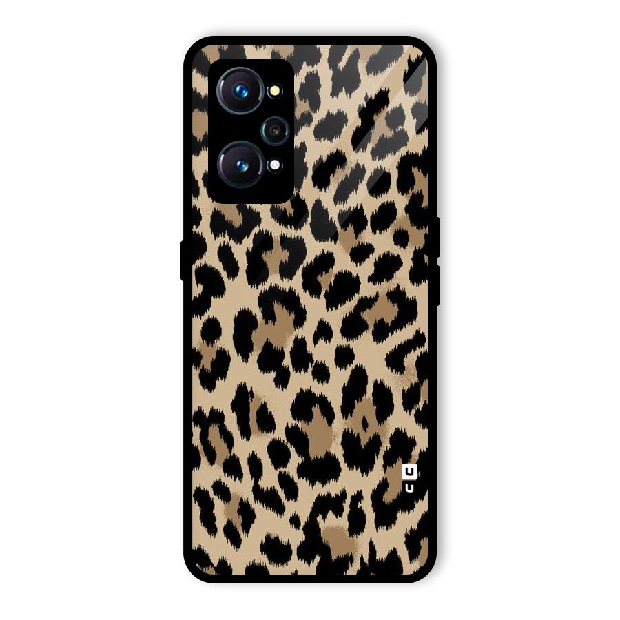 Brown Leapord Print Glass Back Case for Realme GT 2