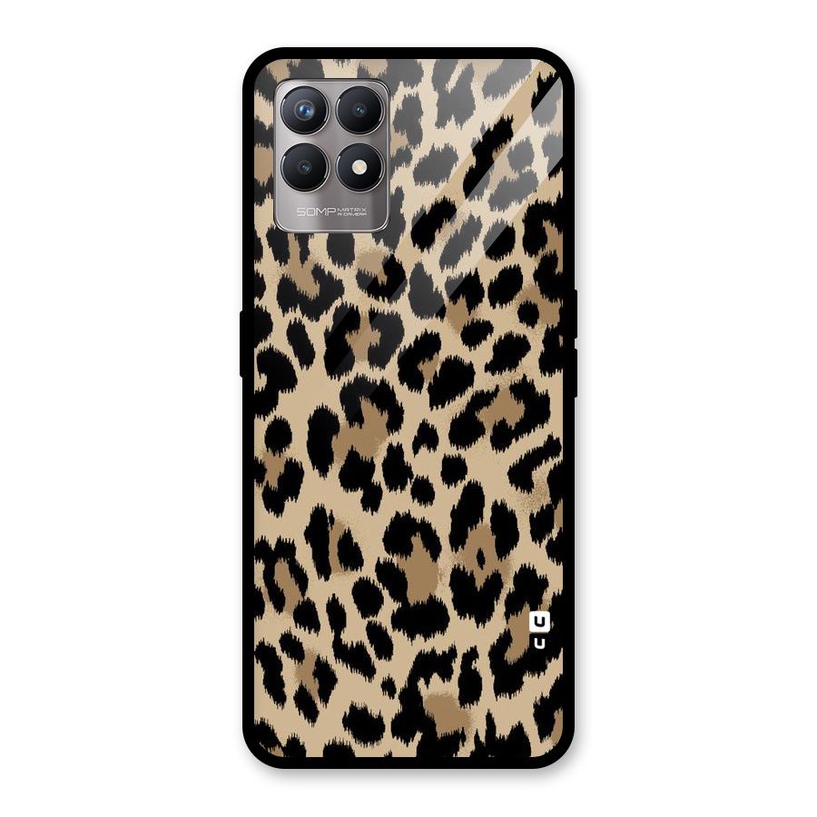 Brown Leapord Print Glass Back Case for Realme Narzo 50