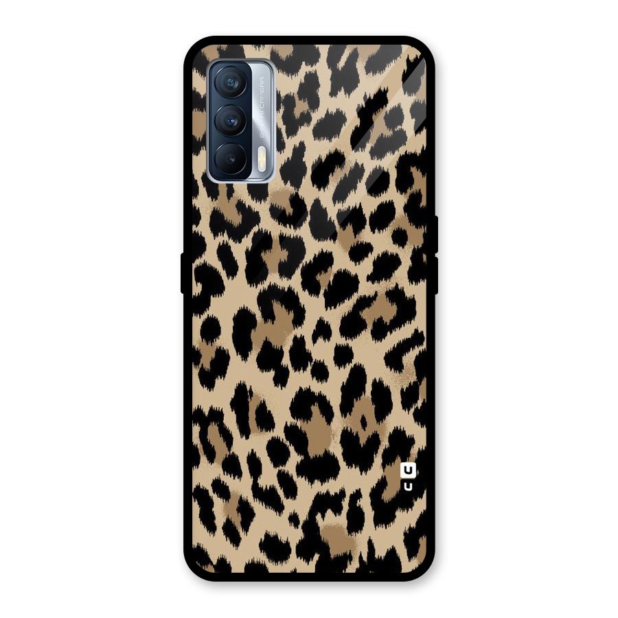 Brown Leapord Print Glass Back Case for Realme X7