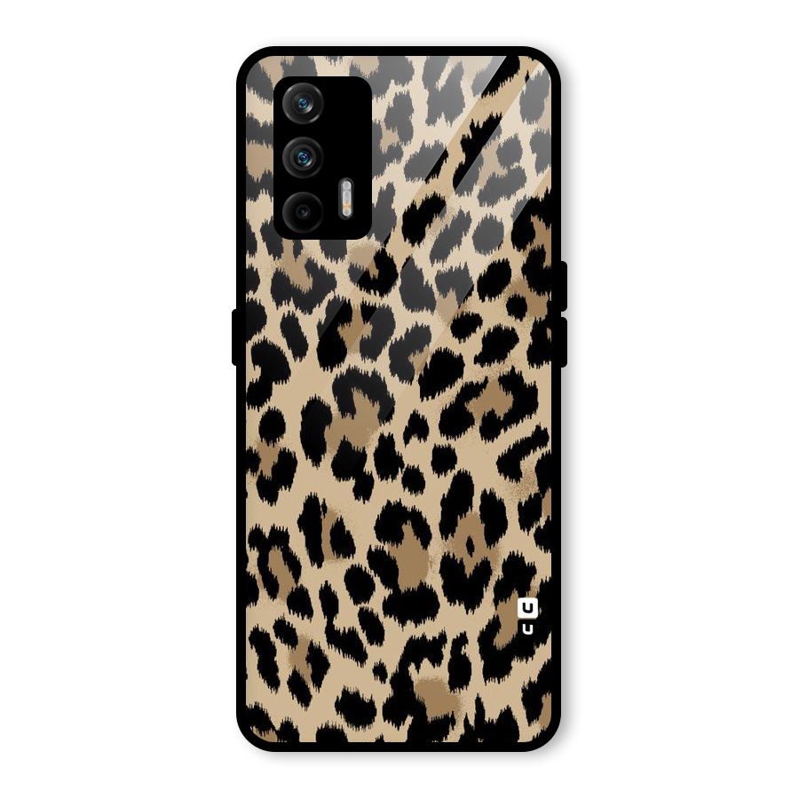 Brown Leapord Print Glass Back Case for Realme X7 Max