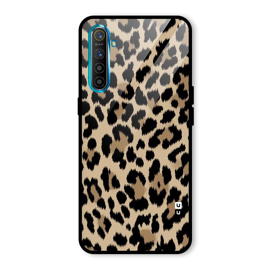 Brown Leapord Print Glass Back Case for Realme XT