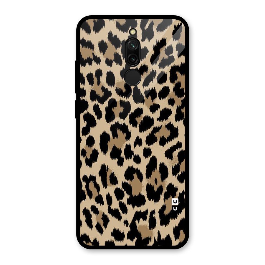Brown Leapord Print Glass Back Case for Redmi 8