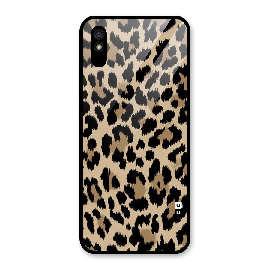 Brown Leapord Print Glass Back Case for Redmi 9i