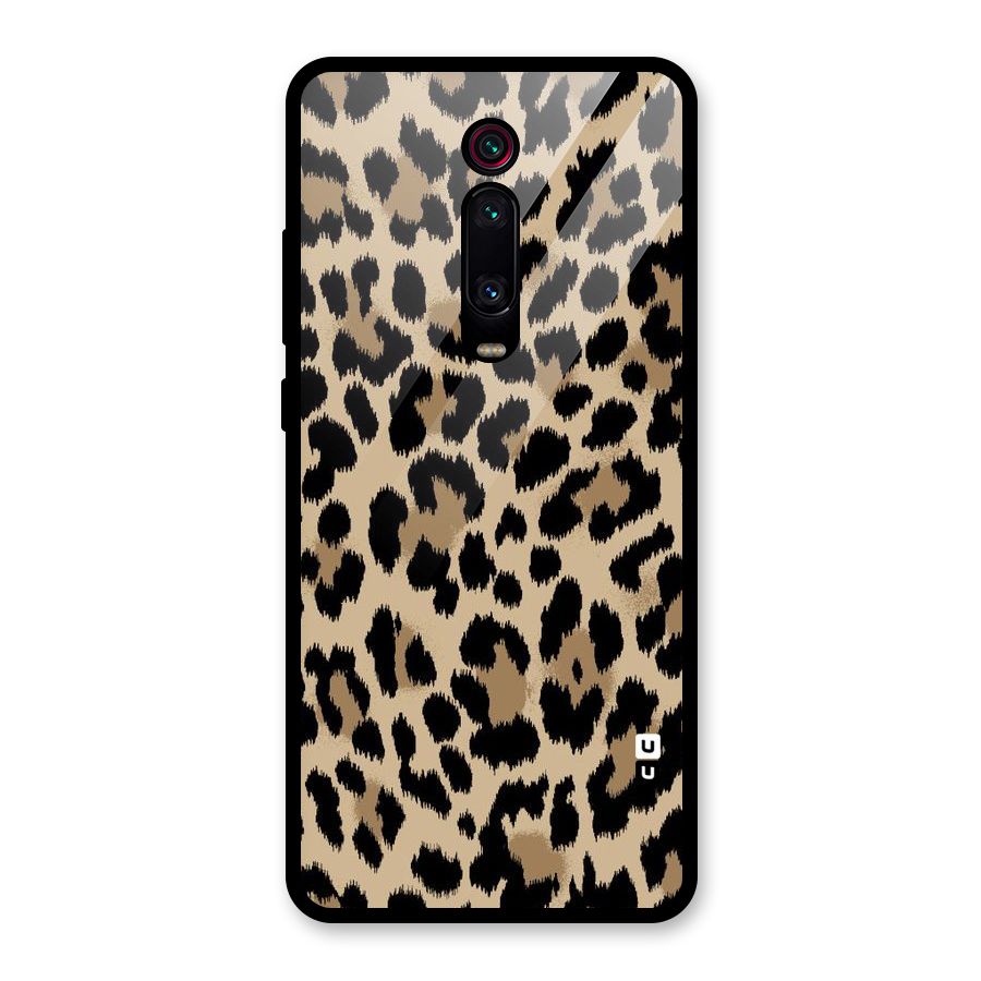 Brown Leapord Print Glass Back Case for Redmi K20