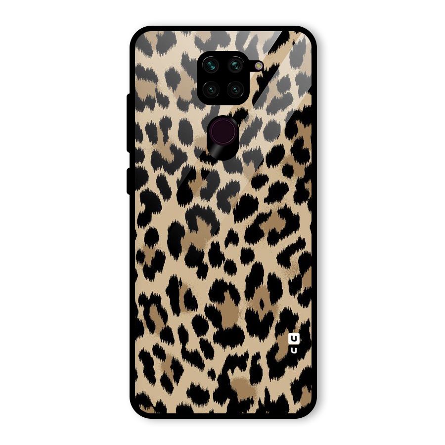 Brown Leapord Print Glass Back Case for Redmi Note 9